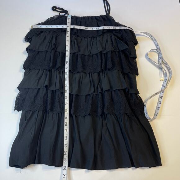 Do & Be Tiered Paloma Layered Black Ruffle Spaghetti Strap Dress, M - Picture 6 of 7